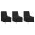 Scaune canapea 3 pcs Negru 55 x 74 x 82 cm Catifea GartenMobel Dekor