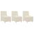 Scaune canapea 3 pcs Crem 55 x 74 x 82 cm Catifea GartenMobel Dekor