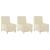 Scaune canapea 3 pcs Crem 55 x 74 x 82 cm Piele artificială GartenMobel Dekor