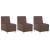 Scaune canapea 3 pcs Maro 55 x 74 x 82 cm Piele artificială GartenMobel Dekor