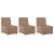 Scaune canapea 3 pcs Cappuccino 55 x 74 x 82 cm GartenMobel Dekor