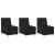 Scaune canapea 3 pcs Negru 55 x 74 x 82 cm Piele artificială GartenMobel Dekor