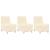 Sofa Chiar 3 pcs Crem 55 x 74 x 82 cm Țesătură de catifea GartenMobel Dekor