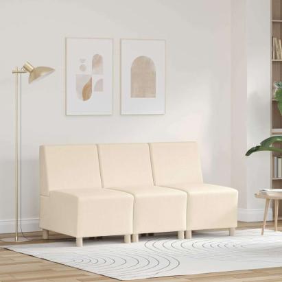 Sofa Chiar 3 pcs Crem 55 x 74 x 82 cm Țesătură de catifea GartenMobel Dekor
