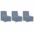 Sofa Chiar 3 pcs albastru 55 x 74 x 82 cm Țesătură de catifea GartenMobel Dekor