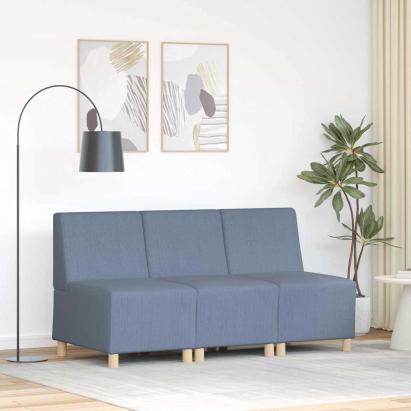 Sofa Chiar 3 pcs albastru 55 x 74 x 82 cm Țesătură de catifea GartenMobel Dekor