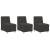 Sofa Chiar 3 pcs Gri închis 55 x 74 x 82 cm Țesătură de catifea GartenMobel Dekor