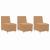 Sofa Chiar 3 pcs Bej 55 x 74 x 82 cm Țesătură de catifea GartenMobel Dekor