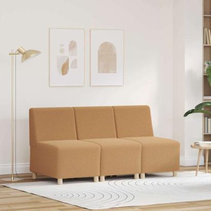 Sofa Chiar 3 pcs Bej 55 x 74 x 82 cm Țesătură de catifea GartenMobel Dekor