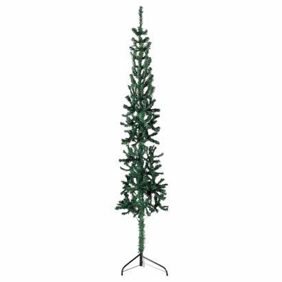 Jumătate brad de Crăciun subțire cu suport, verde, 150 cm GartenMobel Dekor