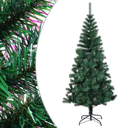 Brad de Crăciun artificial cu vârfuri irizate verde 240 cm PVC GartenMobel Dekor