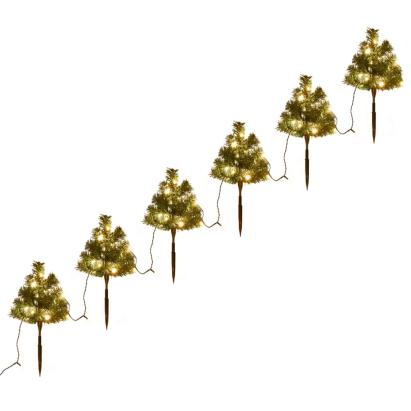Brazi de Crăciun de alee, 6 buc., LED-uri alb calde, 45 cm, PVC GartenMobel Dekor