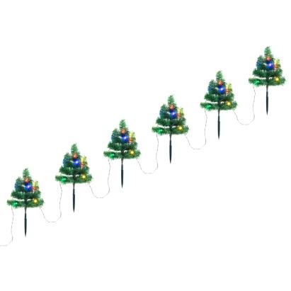 Brazi de Crăciun de alee, 6 buc., LED-uri multicolore 45 cm PVC GartenMobel Dekor