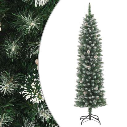 Brad de Crăciun artificial slim cu suport, 180 cm, PVC GartenMobel Dekor