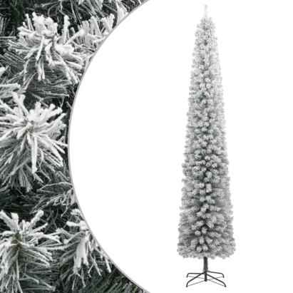 Brad de Crăciun subțire cu suport și zăpadă, 300 cm, PVC GartenMobel Dekor