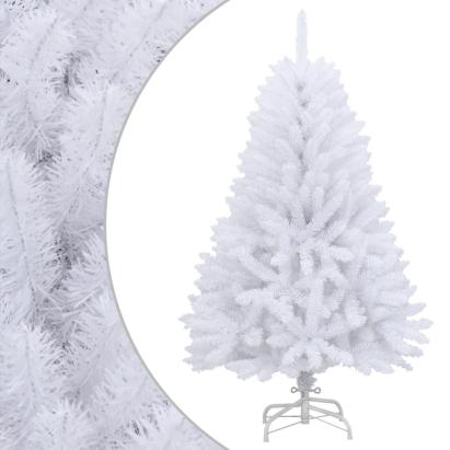 Brad de Crăciun artificial cu suport și balamale, alb, 120 cm GartenMobel Dekor