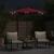 Umbrelă soare de grădină stâlp din oțel/LED roșu 225x225x212cm GartenMobel Dekor