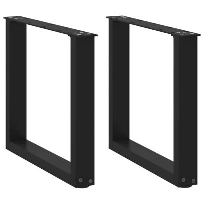Picioare pentru măsuță de cafea în formă de U, 2 buc., negru, 50x(42-43) cm, oțel GartenMobel Dekor