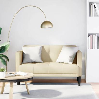 Canapea loveseat, crem, 111 cm, textil GartenMobel Dekor