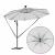 Parasol banana cu brațe cu blocare Nisipiu 294 x 294 x 248 cm GartenMobel Dekor