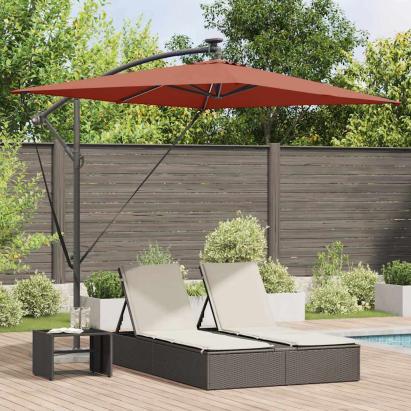 Parasol banana cu brațe cu blocare Terracota 294 x 200 x 254 cm GartenMobel Dekor