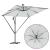 Parasol banana cu brațe cu blocare Nisipiu 249 x 249 x 250 cm GartenMobel Dekor