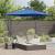 Parasol banana cu brațe cu blocare albastru 249 x 249 x 250 cm GartenMobel Dekor