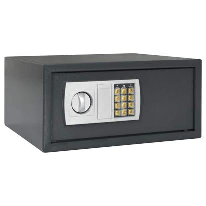 Seif electronic digital gri închis 42x37x20 cm oțel GartenMobel Dekor