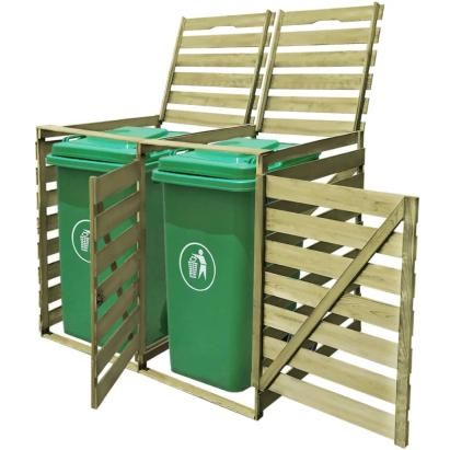 Magazie de pubele dublă, 240 L, lemn tratat GartenMobel Dekor
