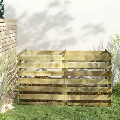 Compostor cu stinghii, 180x90x90 cm, lemn de pin tratat GartenMobel Dekor