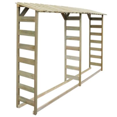 Șopron dublu pentru lemne, 300x44x176 cm, lemn de pin tratat GartenMobel Dekor