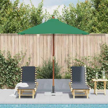 Umbrelă de soare, exterior, stâlp lemn, 150x200 cm, verde GartenMobel Dekor