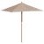 Umbrelă de soare, exterior, stâlp lemn, 150x200 cm, gri taupe GartenMobel Dekor