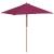 Umbrelă de soare de exterior, stâlp lemn, 150x200 cm roșu bordo GartenMobel Dekor