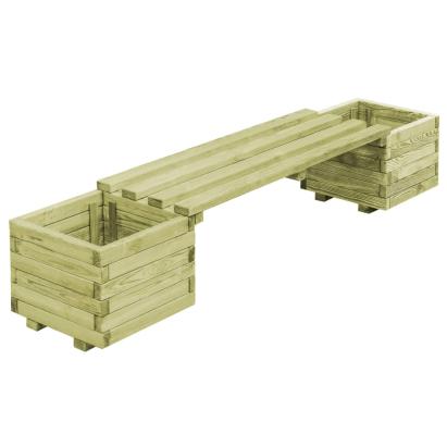 Bancă de grădină cu jardiniere, lemn de pin tratat  GartenMobel Dekor
