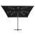 Umbrelă în consolă cu LED, stâlp din oțel, negru, 250x250 cm GartenMobel Dekor