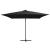 Umbrelă în consolă cu LED, stâlp din oțel, negru, 250x250 cm GartenMobel Dekor