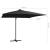 Umbrelă în consolă cu LED, stâlp din oțel, negru, 250x250 cm GartenMobel Dekor