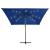 Umbrelă consolă cu LED, stâlp din oțel albastru azur 250x250 cm GartenMobel Dekor