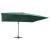 Umbrelă în consolă cu LED, stâlp din aluminiu verde 400x300 cm GartenMobel Dekor
