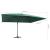 Umbrelă în consolă cu LED, stâlp din aluminiu verde 400x300 cm GartenMobel Dekor
