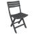 Set mobilier de bistro pliabil, 3 piese, antracit, plastic GartenMobel Dekor