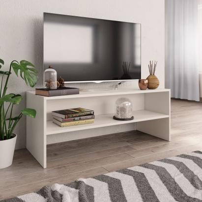 Dulap TV, alb, 100x40x40 cm, lemn prelucrat GartenMobel Dekor