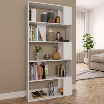 Bibliotecă/Separator cameră, alb, 80x24x159 cm, lemn prelucrat GartenMobel Dekor