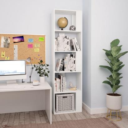 Bibliotecă/Separator cameră, alb, 45x24x159 cm, lemn prelucrat GartenMobel Dekor