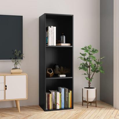 Bibliotecă/Comodă TV, negru, 36 x 30 x 114 cm, PAL   GartenMobel Dekor