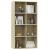 Bibliotecă/Servantă, alb și stejar sonoma, 66x30x130 cm, PAL    GartenMobel Dekor
