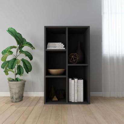 Bibliotecă/Dulap, negru, 50x25x80 cm, lemn prelucrat GartenMobel Dekor