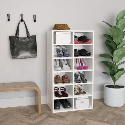 Pantofar, alb, 54x34x100,5 cm, lemn compozit GartenMobel Dekor