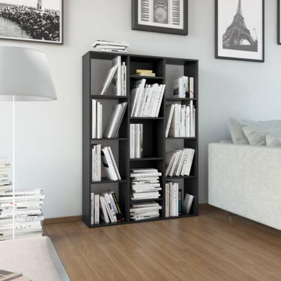 Separator cameră/Bibliotecă, negru 100x24x140 cm lemn prelucrat GartenMobel Dekor